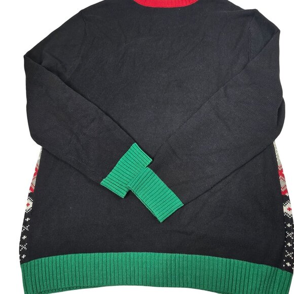 Santa Claws Ugly Christmas Sweater XL Cat Design Red Black Green - Picture 3 of 7